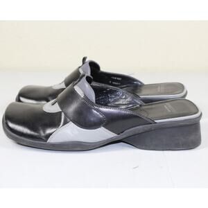 VTG 90's Reaction by Kenneth Cole Mule Leather womens 9 Black Gray